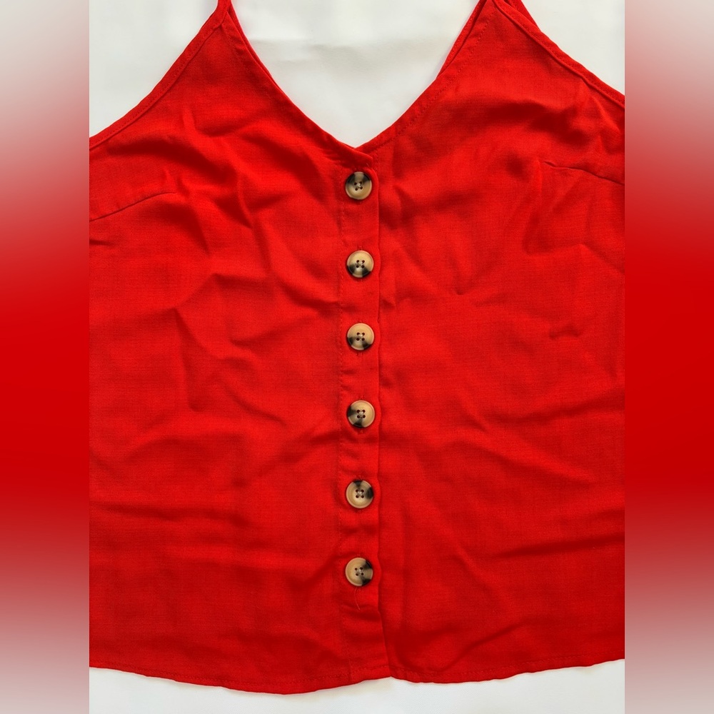Paper Crane Women’s Small Spaghetti Strap Tank Top Burnt Orange Retro Western - Picture 2 of 9